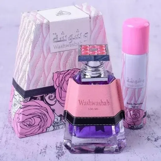 LATTAFA WASHWASHAH 100ML + PERFUME SPRAY 50ML - imagem 1