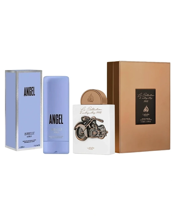 Combo La Collection D Antiquites 1910 Lattafa Eau de Parfum - 100ml + Hidratante Angel Isabelle - 200ml - Masculino - imagem 1