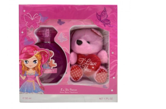 KIT INFANTIL FEM NYC SCENTS ROSA CLARO 50ML+URSINHO