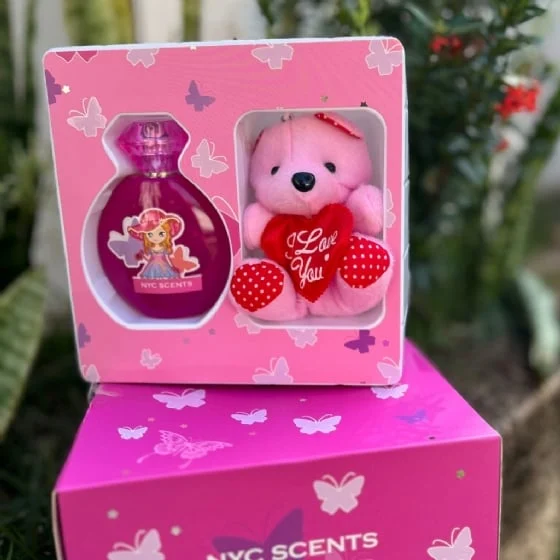 Kit Infantil NYC Scents Rosa Pink 50ml + Ursinho