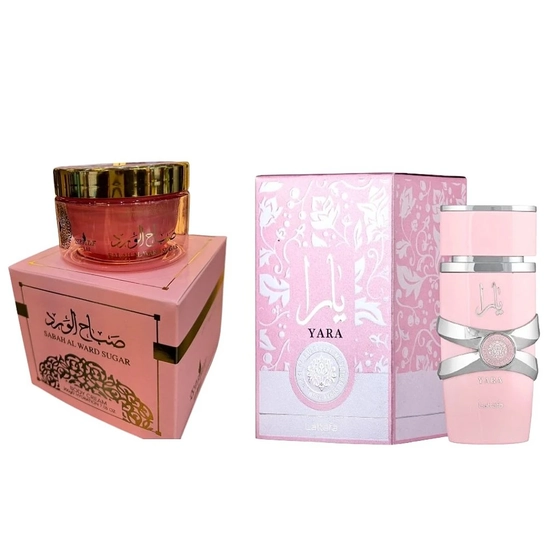 Combo Yara Eau de Parfum Lattafa - 100ml + Pasta Sabah Al Ward Sugar Isabelle Extra Concentrada - 200g - Feminino - miniatura 2
