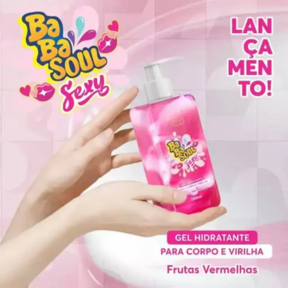 GEL HIDRATANTE PARA CORPO E VIRILHA BABASOUL SEXY 280ML (TAMPA TRANPARENTE)