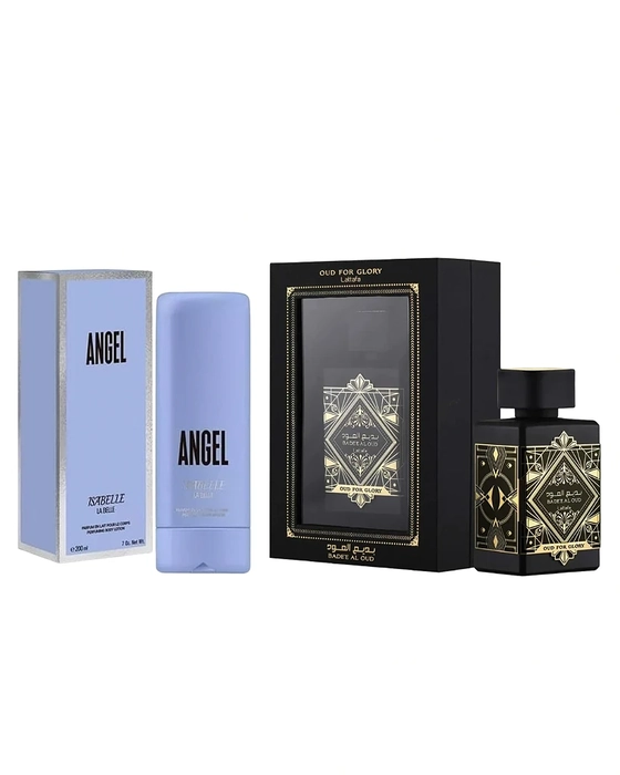 Combo Bade’e Al Oud Oud For Glory Lattafa Eau de Parfum 100ml + Hidratante Angel Isabelle 200ml - Masculino - miniatura 2