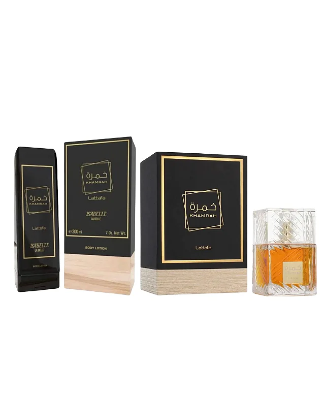 Combo Khamrah Lattafa Eau de Parfum - 100ml + Khamrah Isabelle Hidratante - 200ml - Masculino - imagem 1