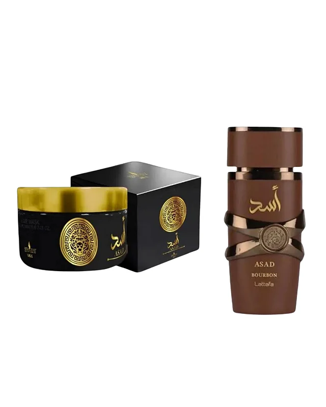 Combo Asad Bourbon Eau de Parfum Lattafa 100ml e Pasta Asad Extra Concentrada Isabelle La Belle 200g (Masculino)
