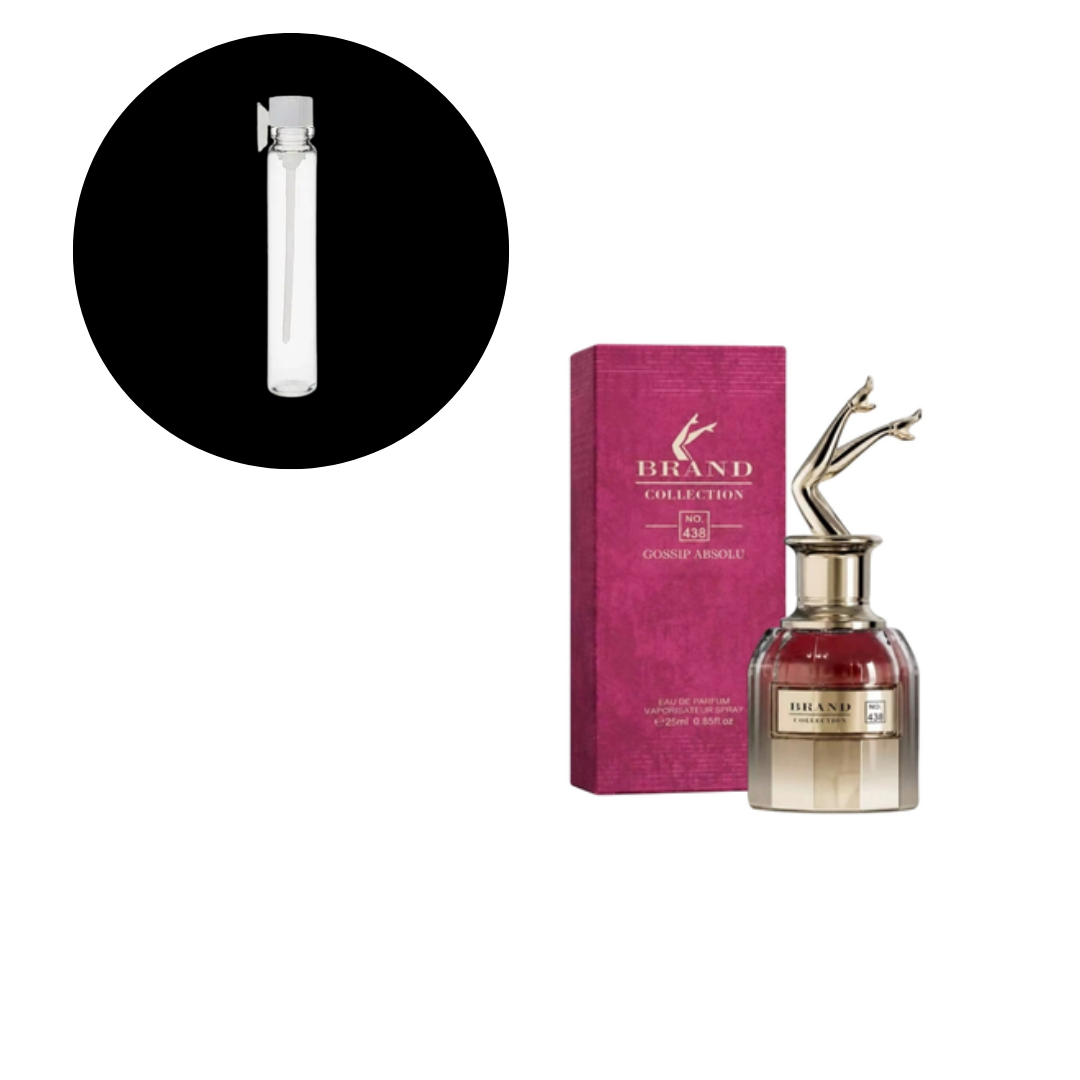  AMOSTRA MINIATURA BRAND COLLECTION 438 SCANDAL GOSSIP ABSOLU 1ML - imagem 1