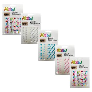 ADESIVO STRASS PARA ROSTO COLORIDO - QBELA MANUELA - miniatura 2