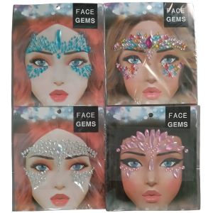ADESIVO STRASS PARA ROSTO CORES E MODELOS VARIADOS FACE GEMS - ROYAL - imagem 1