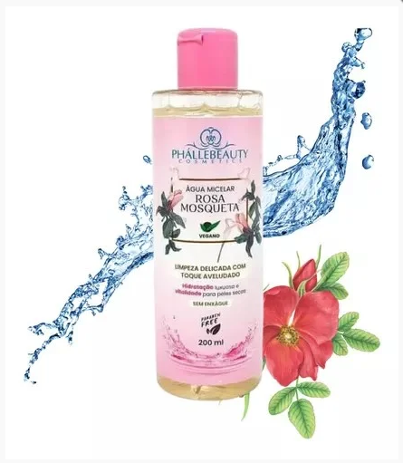 AGUA MICELAR ROSA MOSQUETA PHALLEBEAUTY - imagem 1