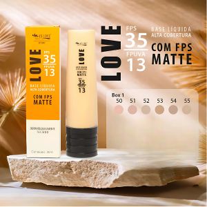 BASE LIQUIDA ALTA COBERTURA  35 FPS COR 50 A 55 6 CORES - MAX LOVE COR:COR-54 - miniatura 3