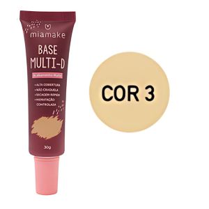 BASE LIQUIDA MATTE MULTI-D (5 CORES) -MIAMAKE COR:COR3 - imagem 1