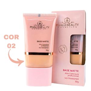BASE MATTE ALTA COBERTURA (COR 02 ) 30 G PHALLEBEAUTY - imagem 1