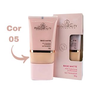 BASE MATTE ALTA COBERTURA (COR 05 ) 30 G PHALLEBEAUTY - imagem 1