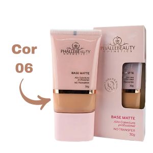BASE MATTE ALTA COBERTURA (COR 06 ) 30 G PHALLEBEAUTY - imagem 1