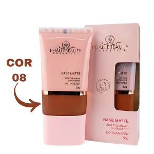 BASE MATTE ALTA COBERTURA (COR 08 ) 30 G PHALLEBEAUTY - imagem 1