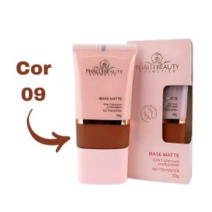 BASE MATTE ALTA COBERTURA (COR 09 ) 30 G PHALLEBEAUTY - imagem 1