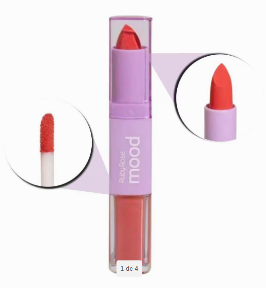 BATOM DUO MATTE 2 EM 1 MOOD (06 CORES) - RUBY ROSE COR:CM-14