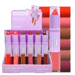BATOM DUO MATTE 2 EM 1 MOOD (06 CORES) - RUBY ROSE COR:CM-14 - miniatura 2
