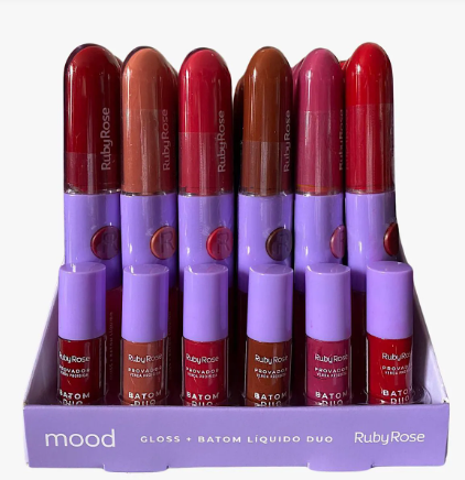 BATOM E GLOSS LIQUIDO DUO (06 CORES) - RUBY ROSE COR:569-11 - miniatura 2