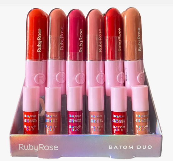 Batom e Gloss Liquido Duo (06 Cores) - Ruby Rose Cor:569-2 — miniatura 2