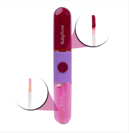 Batom e Gloss Liquido Duo (06 Cores) - Ruby Rose Cor:569-3