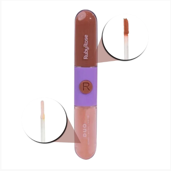 Batom e Gloss Liquido Duo (06 Cores) - Ruby Rose Cor:569-6
