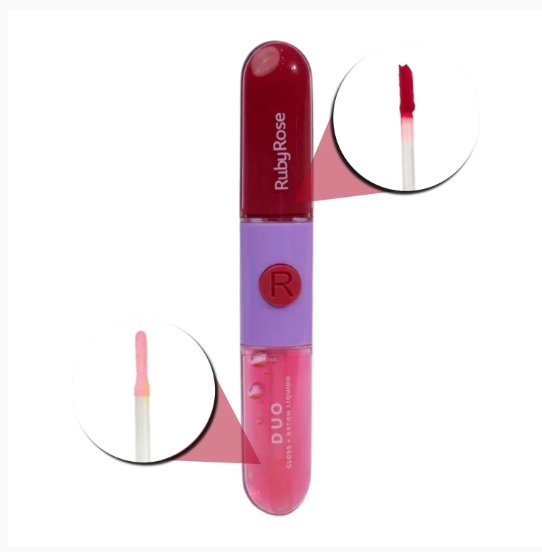 Batom e Gloss Liquido Duo (06 Cores) - Ruby Rose Cor:569-9