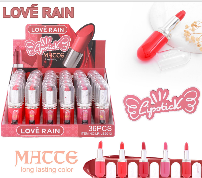 BATOM LIPSTICK MATTE ( 06 CORES ) - LOVE RAIN COR:BLR-01 - miniatura 2