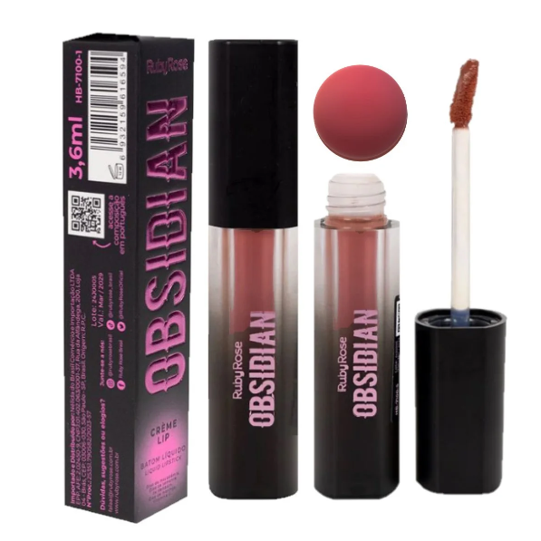 Batom Liquido Creme Lip Obsidian - Ruby Rose