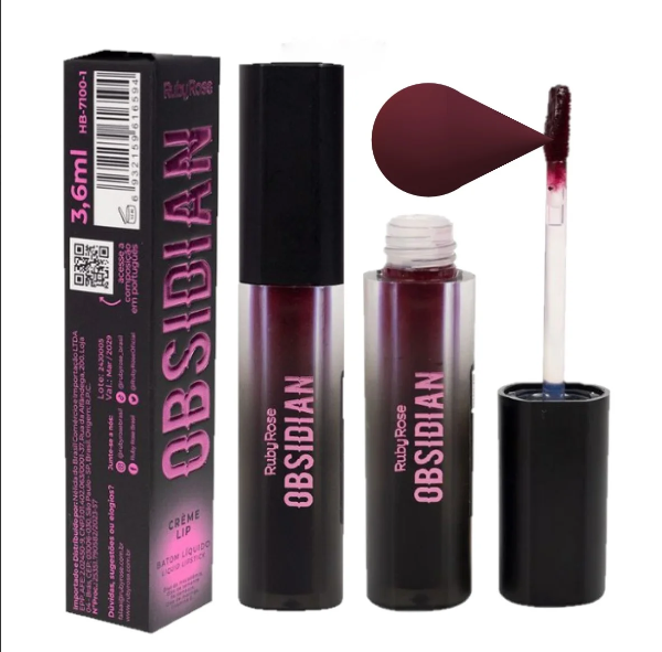 Batom Liquido Creme Lip Obsidian - Ruby Rose