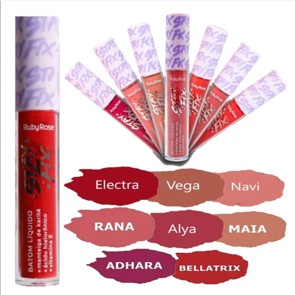 Batom Liquido Stay Fix -Ruby Rose Cor:hb569/6 — miniatura 4