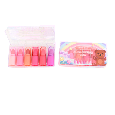 Batom Matte Set 6 Bear (6 Cores) - Sarah'S Beauty