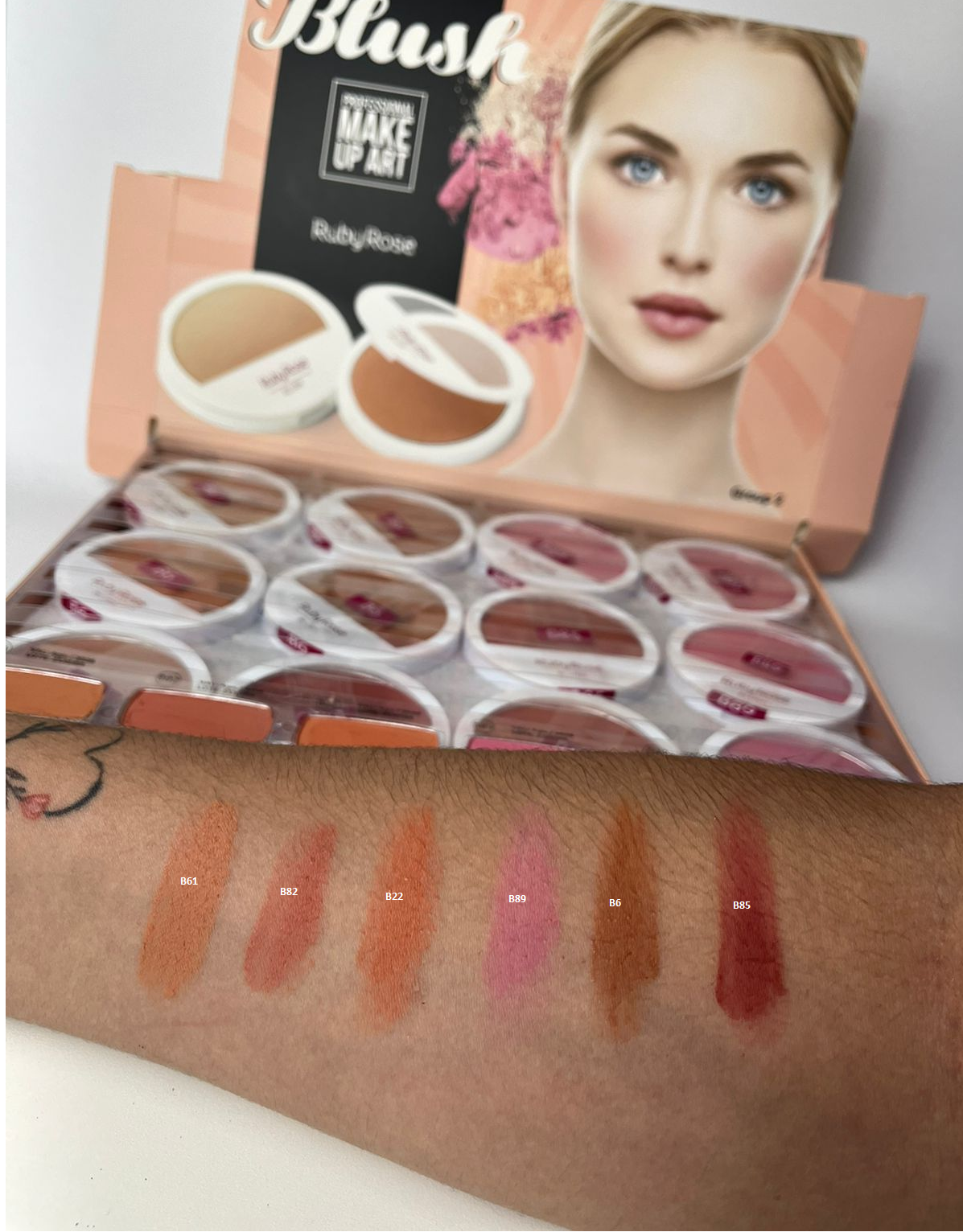 BLUSH EM PÓ MAKE UP ART (6 CORES) 7,4 g -RUBY ROSE COR: B22 — miniatura 3