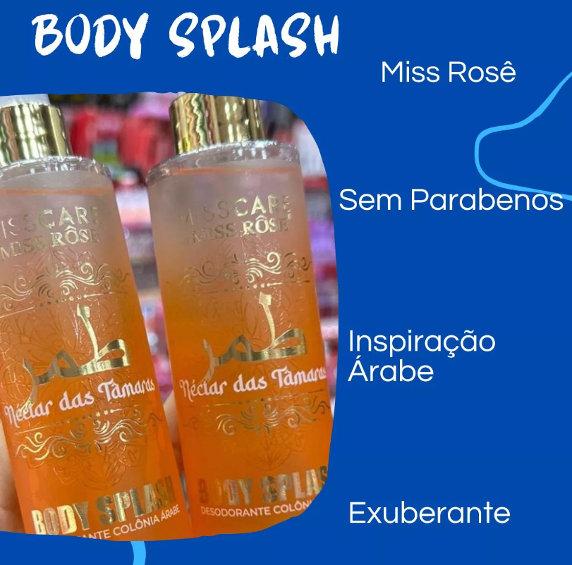 BODY SPLASH ÁRABE NECTAR DAS TÂMARAS  200 ML - MISS ROSE - miniatura 2
