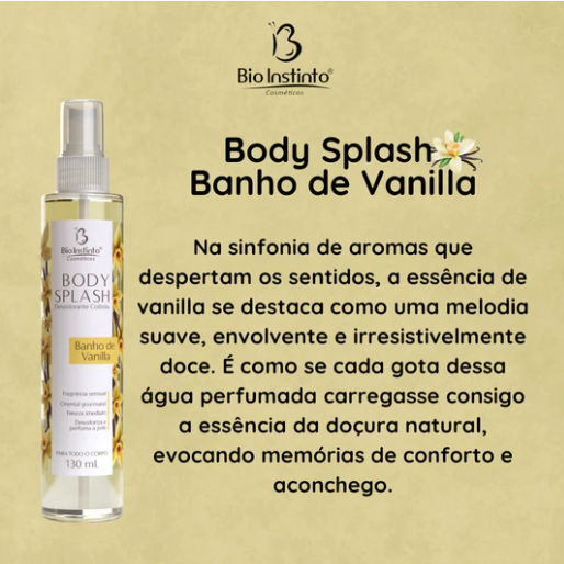 Body Splash Banho de Vanila 130 Ml -Bio Instinto — miniatura 2