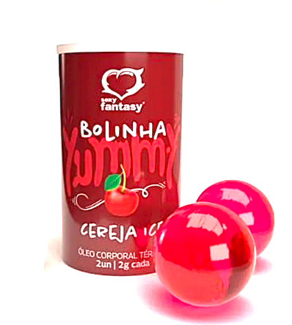 Bolinha Beijavel Sabor Cereja Ice Com 2 Unidades Yummy Sexy Fantasy