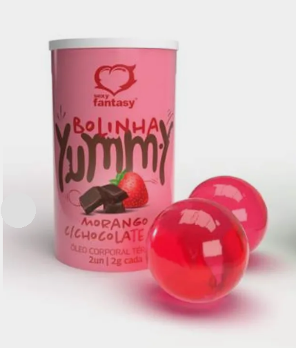 Bolinha Beijavel Sabor Morango Com Chocolate Com 2 Unidades Yummy Sexy Fantasy