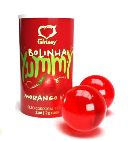Bolinha Beijavel Sabor Morango Hot Com 2 Unidades Yummy Sexy Fantasy