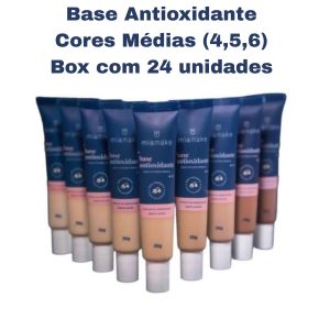 Box Base Liquida Antioxidante Cores Medias (3 Cores 4,5,6) - ( Box Com 24 Unidades ) - Miamake