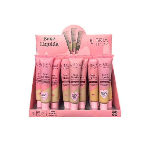 Box Base Liquida Bria Beauty A 25g 3 Cores 1 A 3 ( Box Com 24 Unidades ) - Bria