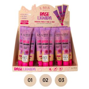 Box Base Liquida Oil Free Bria Beauty A 25g 3 Tons ( Box Com 24 Unidades ) - Bria