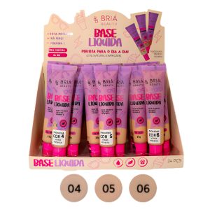 Box Base Liquida Oil Free Bria Beauty B 25g 3 Tons ( Box Com 24 Unidades ) - Bria