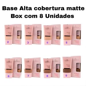 Box Base Matte Alta Cobertura 30 G ( Box Com 8 Unidades) Phallebeauty