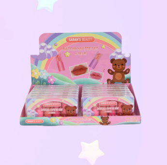 Box Batom Matte Set 6 Bear 6 Cores ( Box Com 12 Unidades ) - Sarah'S Beauty
