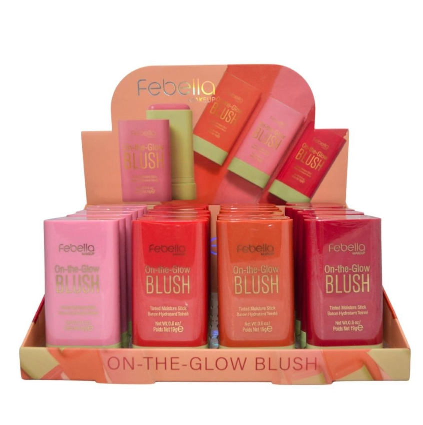Box Blush Em Bastao On The Glow 4 Tons Box Com 24 Unidades - Febella