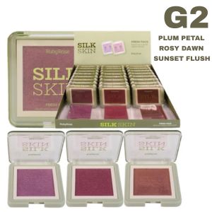 BOX BLUSH FRESH FACE SILK SKIN 3 TONS  G-2 ( BOX COM 24 UNIDADES ) - RUBY ROSE - imagem 1