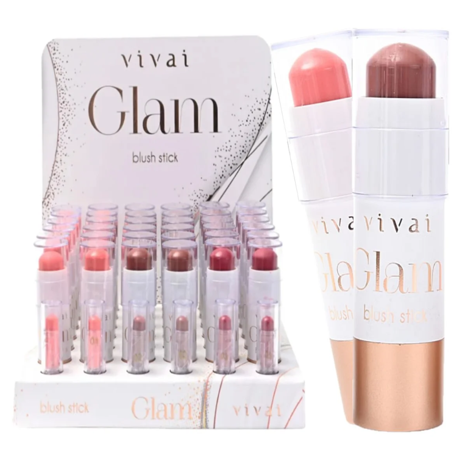 Box Blush Stick Glam 3 Tons ( Box Com 36 Unidades ) - Vivai