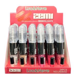 BOX C/ 24 UN BRILHO LABIAL PEROLADO E LIP OIL GLITTER 2 EM 1- LUA E NEVE - imagem 1