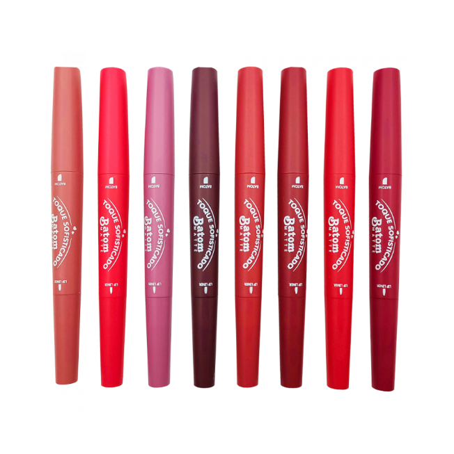 BOX C/48 UN BATOM MATTE+LIP LINER 2 EM 1 - 8 CORES - LUA E NEVE - miniatura 3