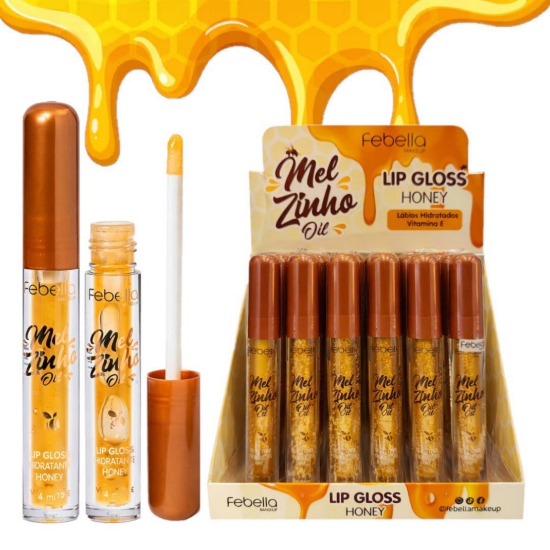 BOX COM 24 UNIDADES - LIP GLOS HONEY MELZINHO - FEBELLA